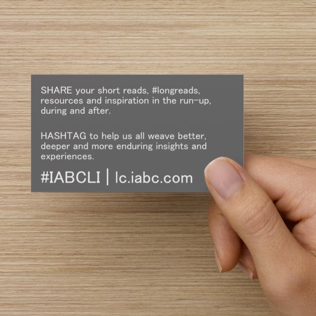 2015 #IABCLI Hashtag Reference Card handheld back